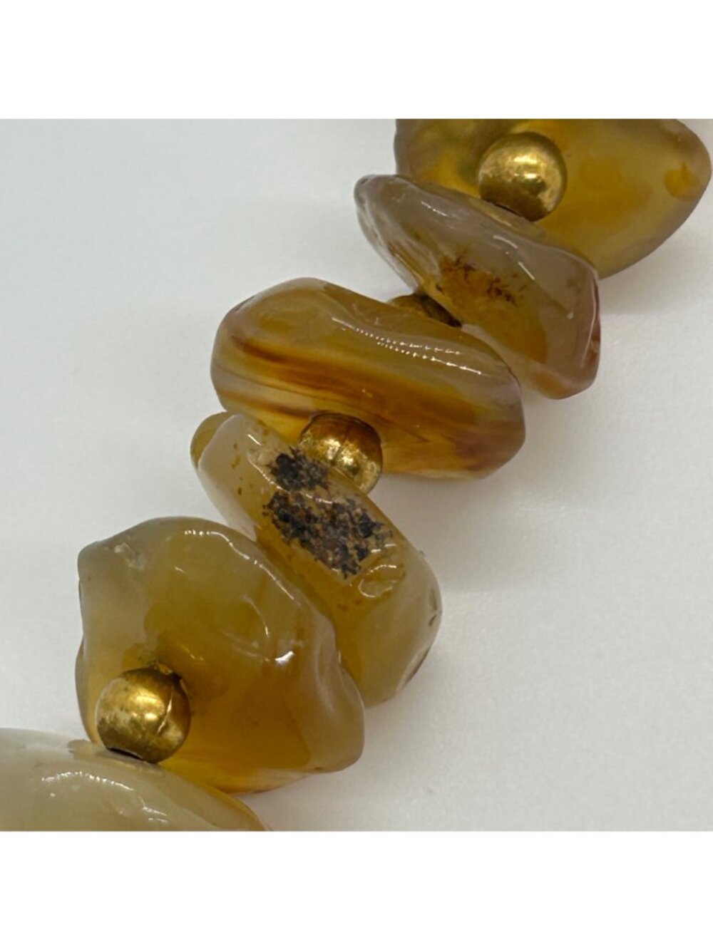 Vintage Amber Nugget Necklace Graduated Honey Chips Gemstone Boho Statement - Picture 16 of 16
